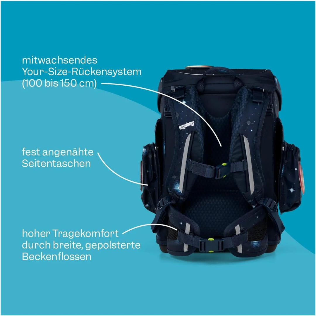 ergobag cubo Light Set ergonomischer Schulanzen, extra leicht, Set 6-teilig, 780 g Einheitsgrösse Bä