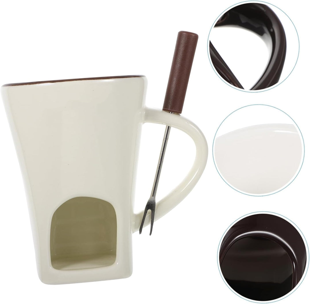 BESTonZON Eisbecher 1 Set Schokoladenfondue-Becher Keramik-Butterwärmer-Set Mini-Schmelz-Hot-Pot-Tas