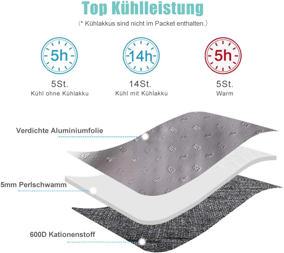 Lekesky Kühltasche Damen Lunchtasche Isolierte für Frauen Auslaufsichere Weit Geöffnete Lunchbox, 11