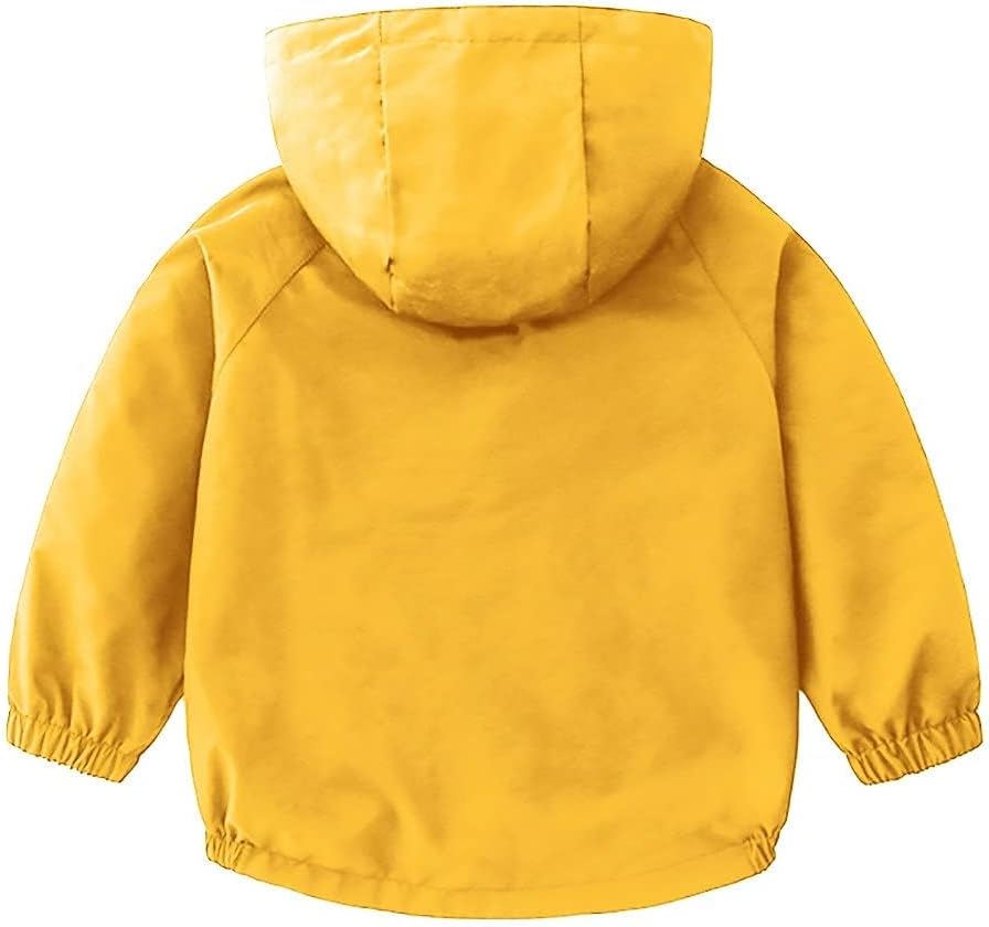 Volunboy Baby Kapuzen Jackets, Jungen Langarm Winddicht Mantel Cartoon Aufdruck Jacken, Gelb