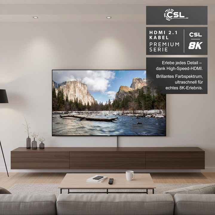 CSL - 2m 10er-Pack 8k / 4k HDMI Kabel 2.1/2.0-1m - 8K @ 60Hz - 4K @ 120Hz - 48 Gbit/s - 3D - Ultra H