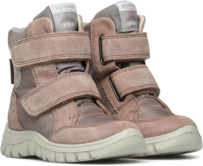 NATURINO GEMINAE 2 WP-Stiefel aus Veloursleder und Stoff 23 EU Rosa, 23 EU Rosa