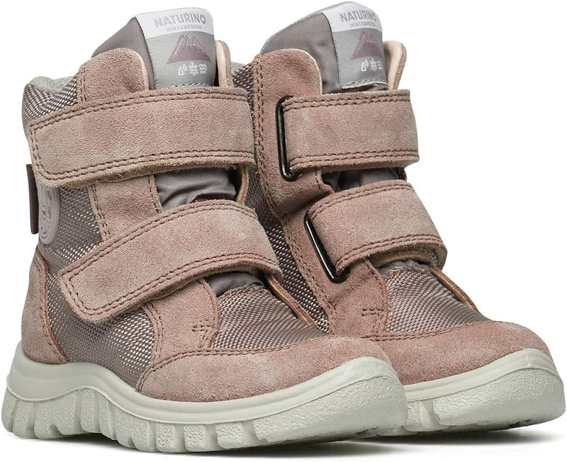 NATURINO GEMINAE 2 WP-Stiefel aus Veloursleder und Stoff 23 EU Rosa, 23 EU Rosa