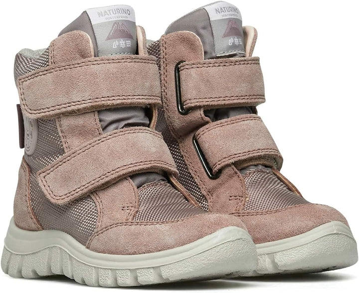 NATURINO GEMINAE 2 WP-Stiefel aus Veloursleder und Stoff 23 EU Rosa, 23 EU Rosa