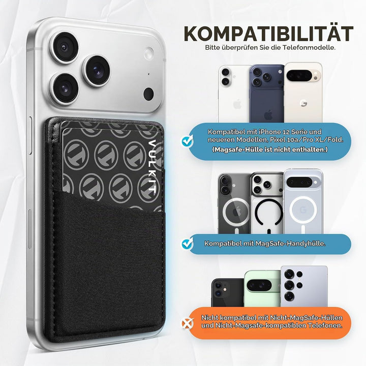 VULKIT Magsafe Wallet Kompatibel mit iPhone 15/14/13/12er Serie, Dehnbarer Lycra-RFID-Kartenhalter m