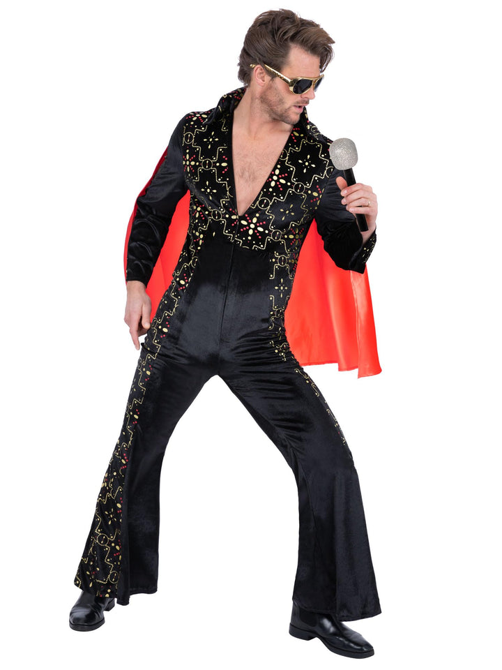 Smiffys Elvis Black Rhinestone Costume
