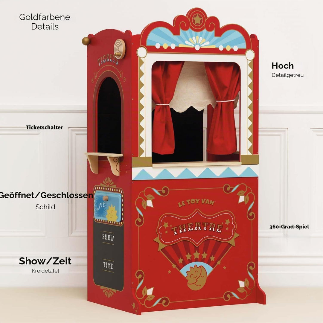 Le Toy Van - TV333 - Lernspiel ab 3 Jahren, grosse Holzpuppe und Puppentheater, 122 cm hoch, Montess