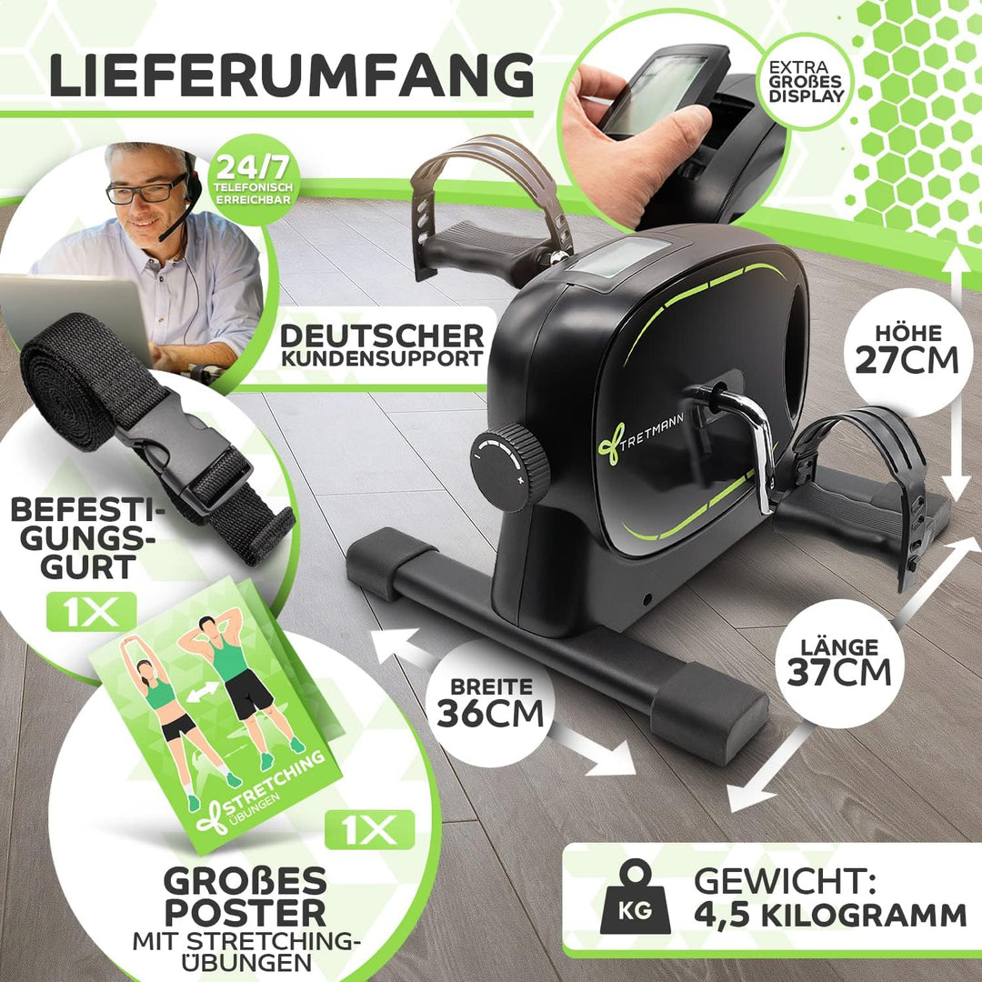 Neu Tretmann Basic Pedaltrainer Set -extra standfest & leise- inkl. Befestigungsband -DEKRA Geprüft-