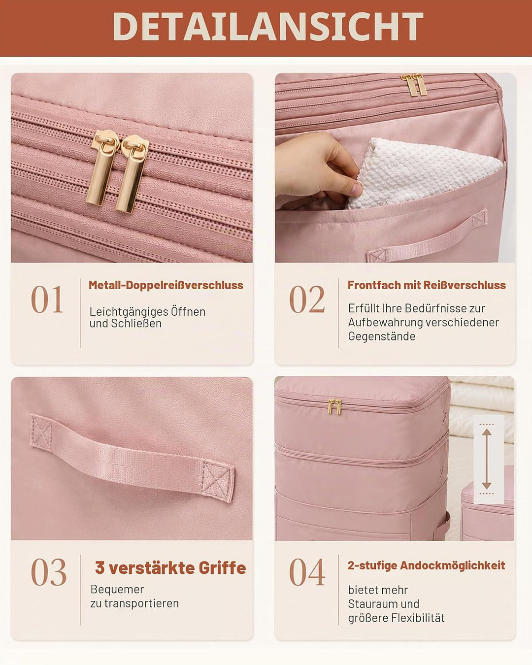 2 Stück Platzsparender Komprimierender Organizer, Aufbewahrungstasche für Bettdecken, Aufbewahrung f