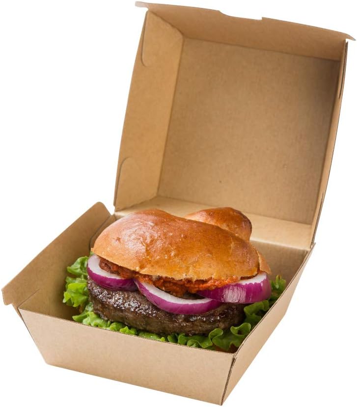BIOZOYG Take Away Burger Box 50 Stück I robuste Burgerboxen mit hohem Klappdeckel I Hamburger Box au