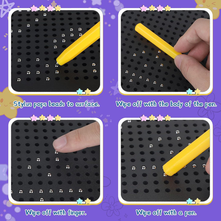 DBREAKS Magnetisches Stahlkugel Zeichenbrett, 3 Stück Magnetische Zeichenbretter, Magnetspiel Kinder