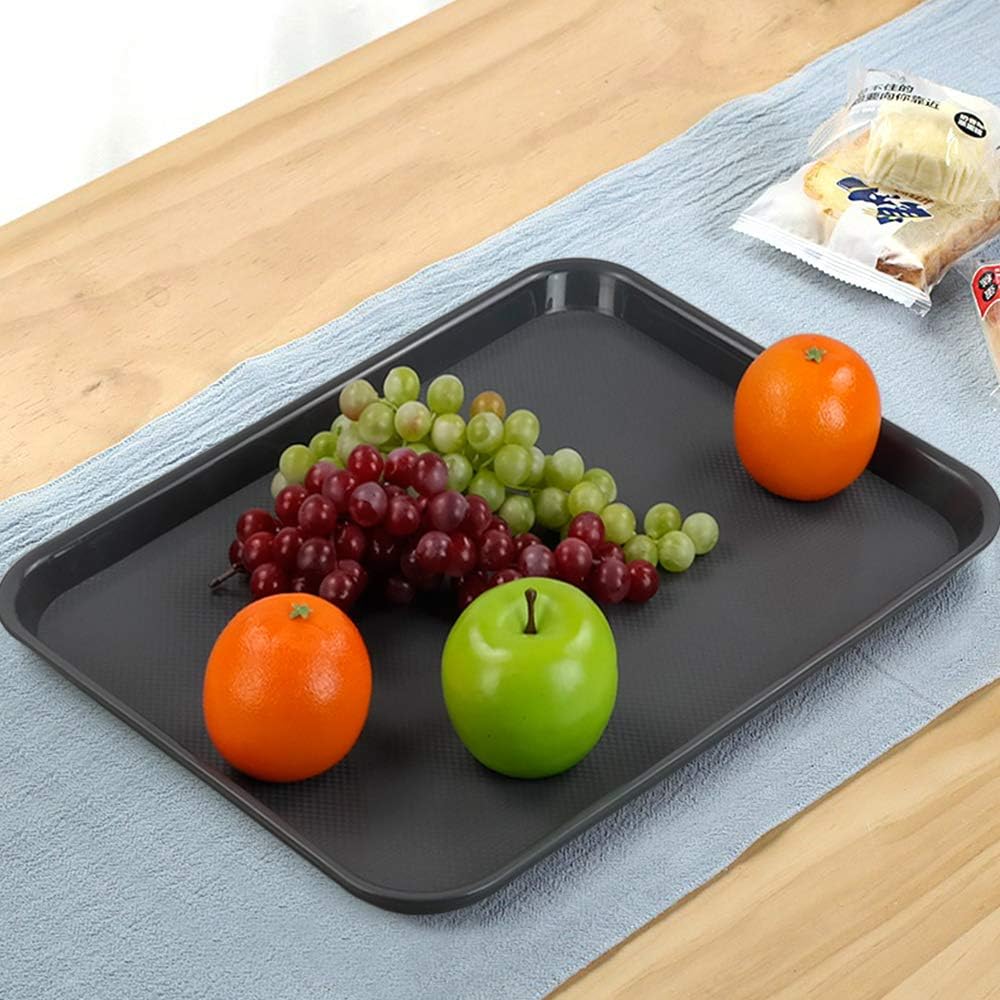 Xowine 4 Stück Serviertablet Schwarz Kerzentablett, Frühstückstabletts aus Kunststoff, Cafeteria-tab