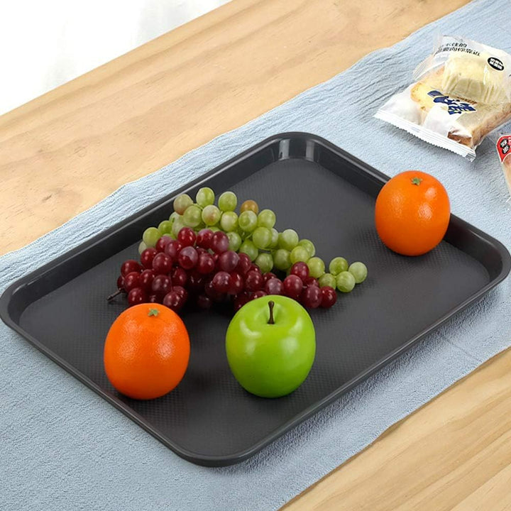 Xowine 4 Stück Serviertablet Schwarz Kerzentablett, Frühstückstabletts aus Kunststoff, Cafeteria-tab