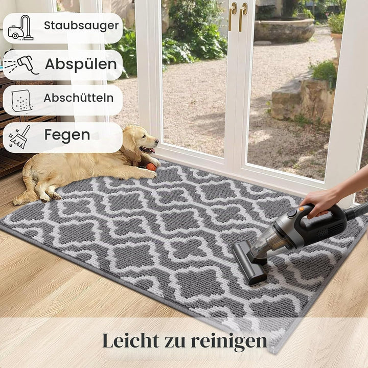 SHACOS Fussmatte Innen 50 x 80 cm Schmutzfangmatte Waschbar Fussmatte Haustür Fussabtreter Innen Tür