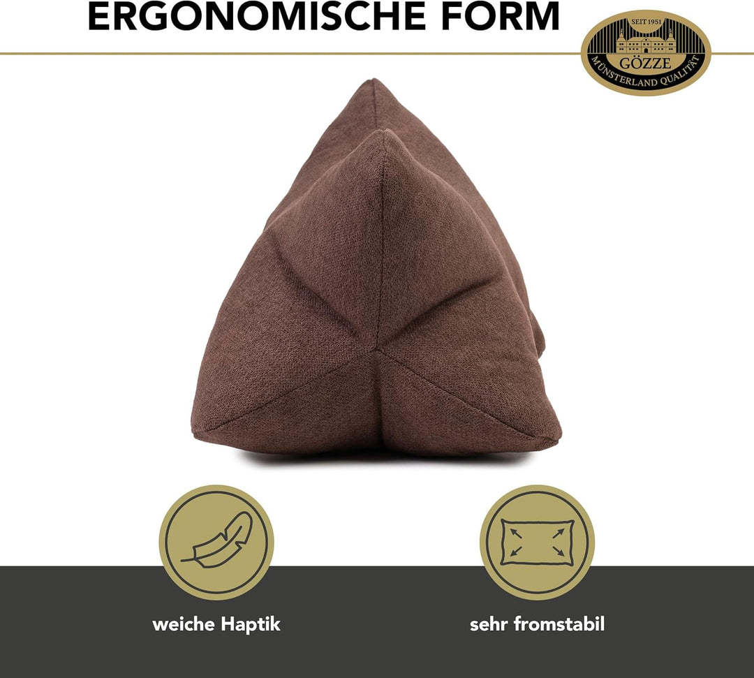 Gözze - Kuschelweiches Lesekissen Darco, Ideal als Sofakissen oder Leseknochen, 40 x 25 cm - Schoko,