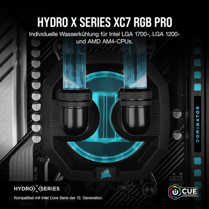 Corsair Hydro X Series XC7 RGB PRO CPU-Wasserblock für Intel LGA 1700, 1200, 115X und AMD-Sockel AM4