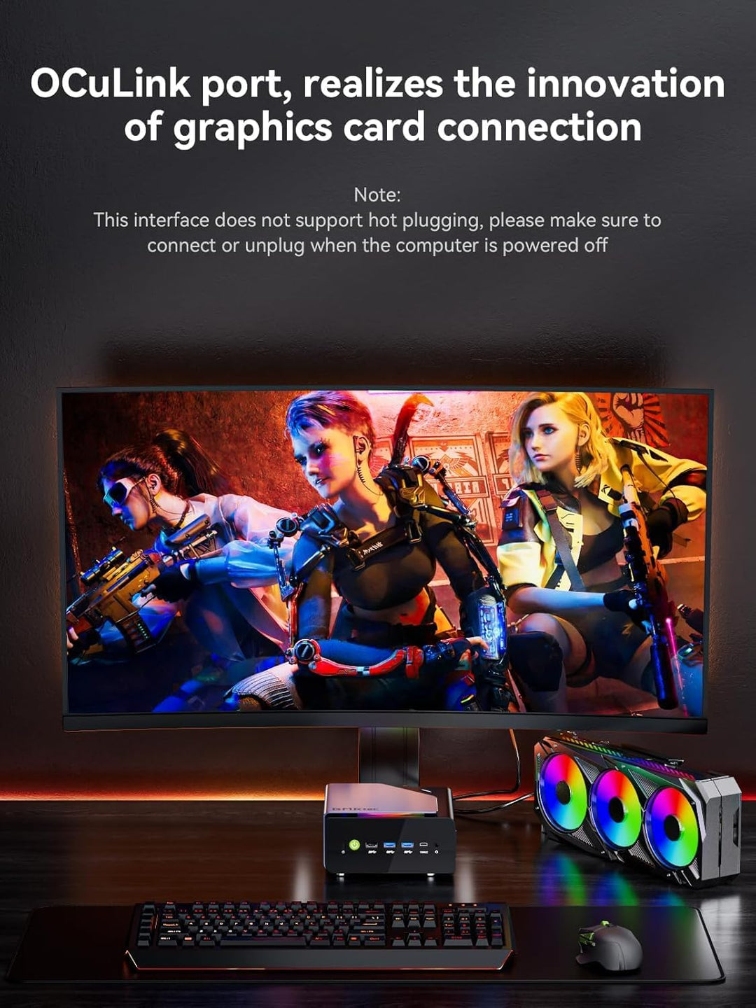 GMKtec Gaming Mini-PC AMD Ryzen 7 H 255 (Upgrade 8745HS) 32 GB DDR5 1 TB SSD, Desktop-Computer 3XM.2