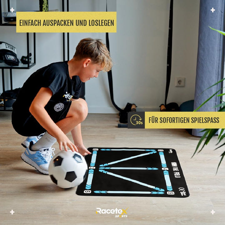 Fussballmatte Training Kinder 90x60 cm – Rutschfeste und Langlebige Fussballmatte – Die Kickmatte fü