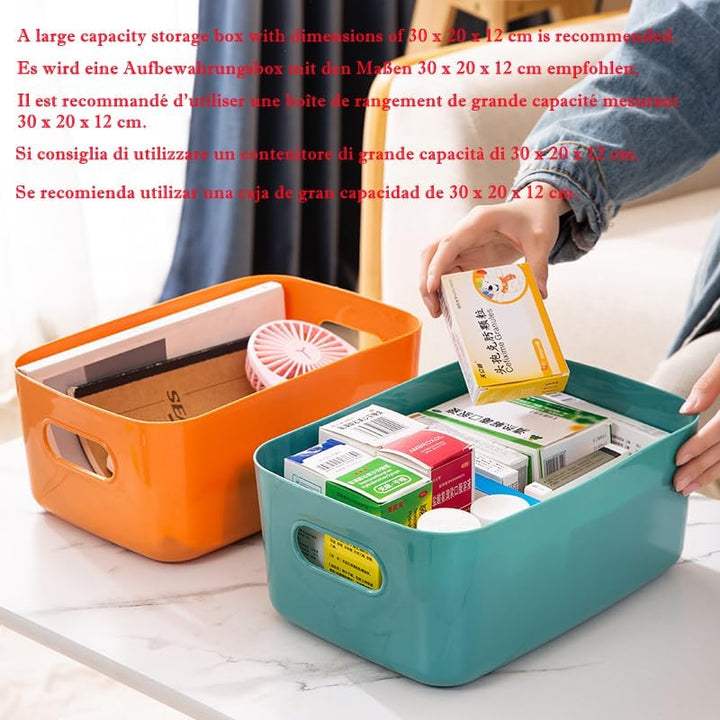 NCRGB 7 Gross Aufbewahrungsbox Kunststoff Aufbewahrungskorb mit Griffen 30×20×12cm,Badezimmer Küchen