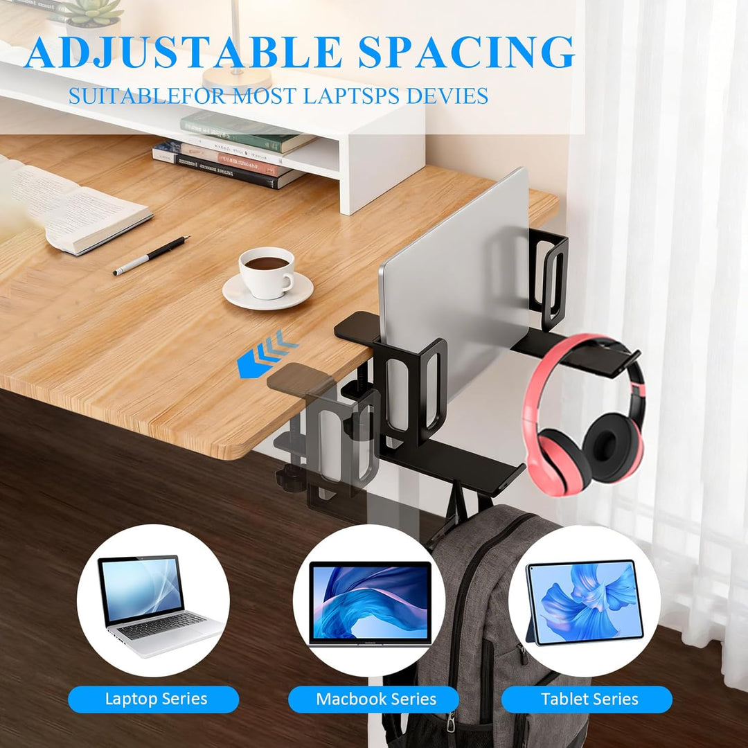 2 Stück Seitlich Aufhängbarer Laptop Organizer am Schreibtisch, Verstellbare Schreibtisch Seitenaufb