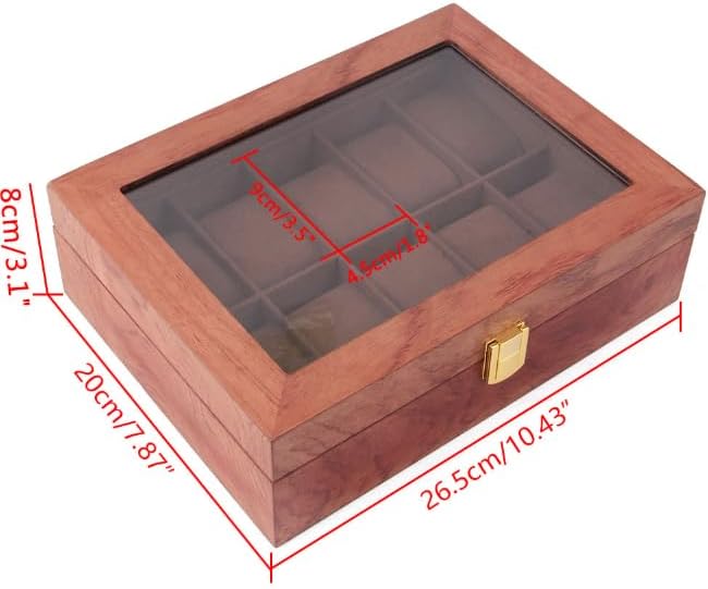 soudesileim 10 uhren aufbewahrungsbox holz, Uhrenbox mit Herausnehmbaren uhrenhalter, watch box mit