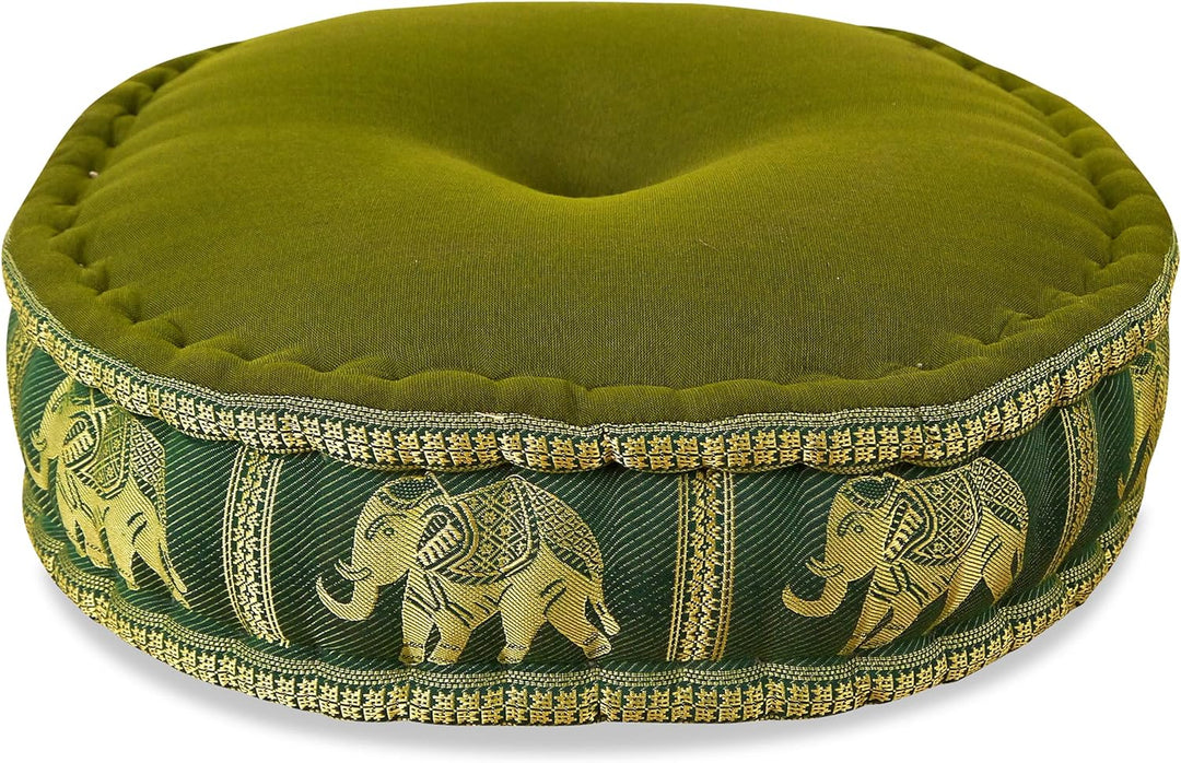 livasia Meditationskissen mit Thaiseide, Yogakissen mit Kapok, Pouf, Bodenkissen für Yoga und Zen Me