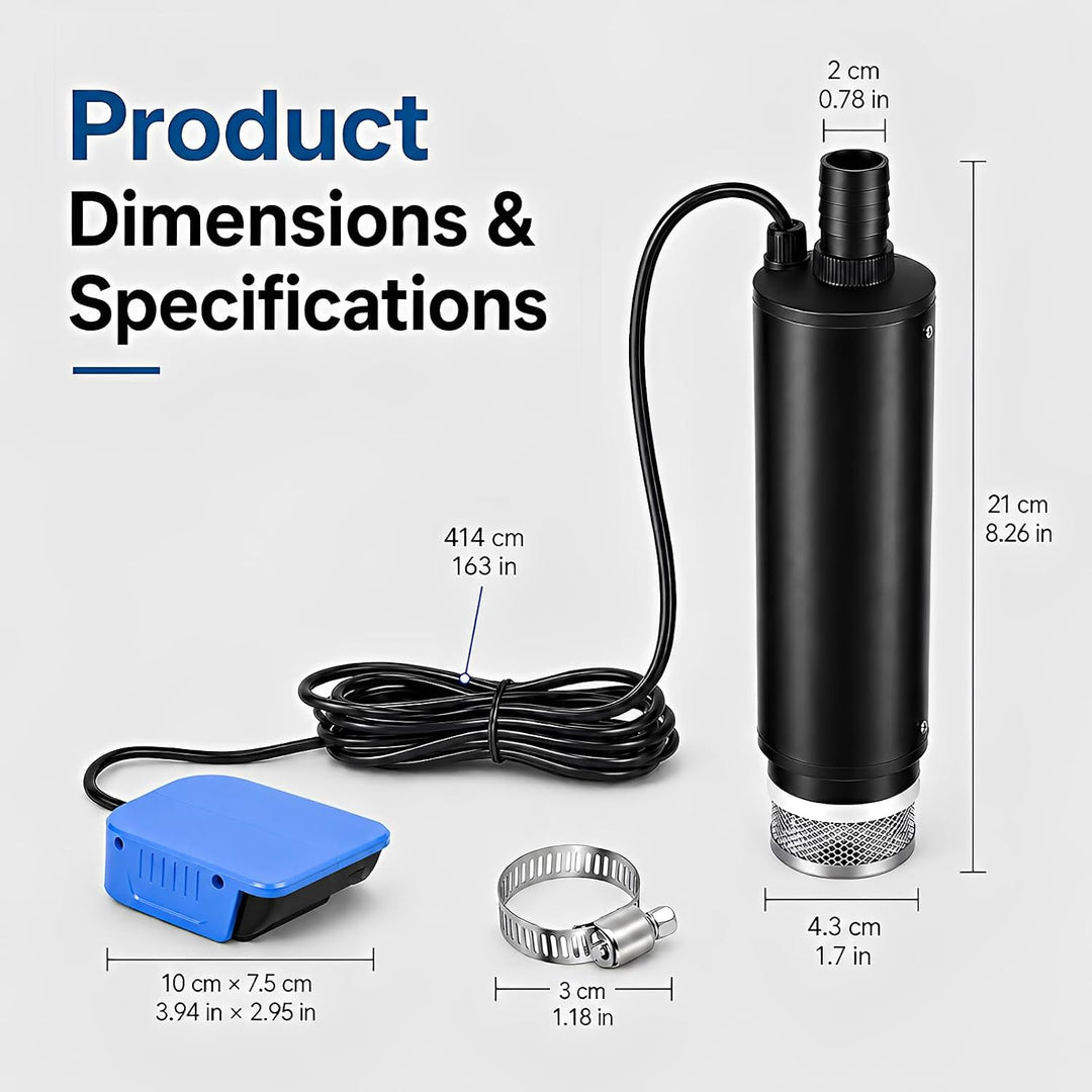 Akku Wasserpumpe für Bosch 18V System GBA Akku 30L/min Tragbare | Wasserpumpe & Sumpfpumpe Wasserpum