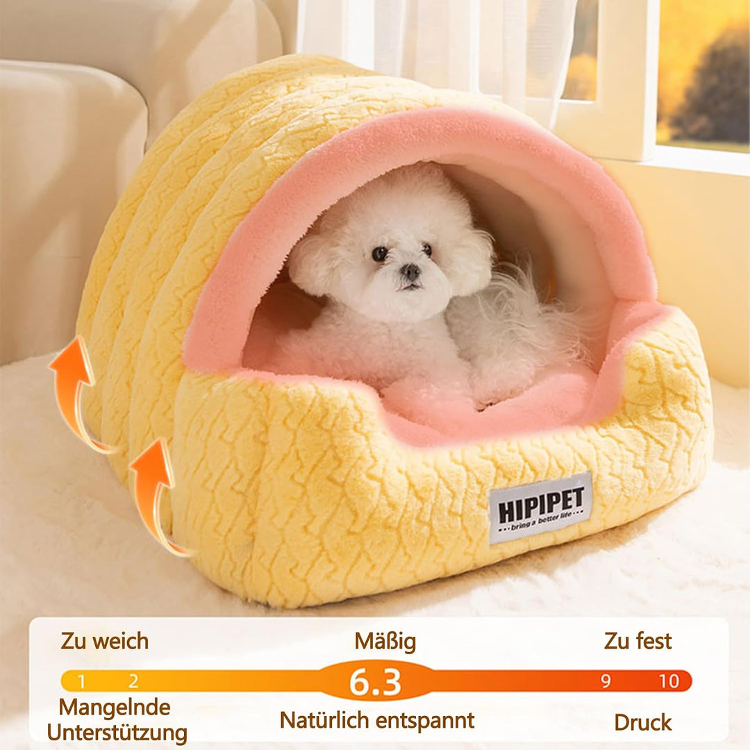 Galatée Hundebett, Weiches Katzenhöhlenbett Mit Abnehmbarem Kissen, Warmer Tierunterstand, Süsses Ka