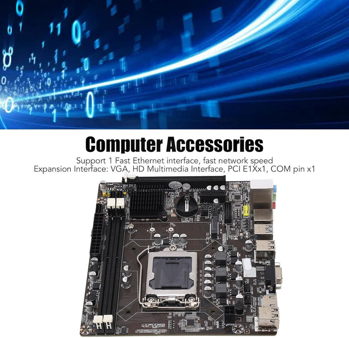 Gaming Motherboard DDR3, 1155 Pins 2 DDR3 100M Mining Motherboard Unterstützt Corei7, I5, I3 (LGA115