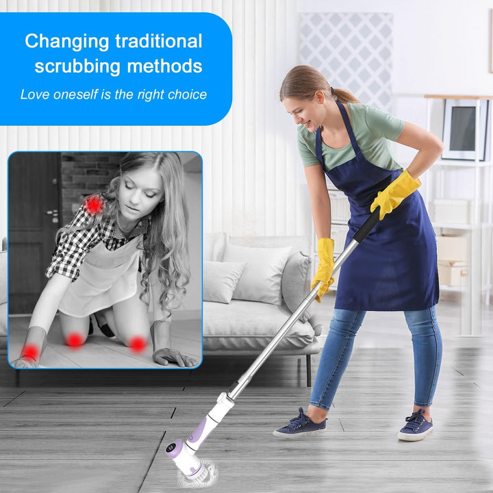 Electric Cleaning Brushes with 5 Interchangeable Brush Heads and 2 Adjustable Speeds, Cordless Handh