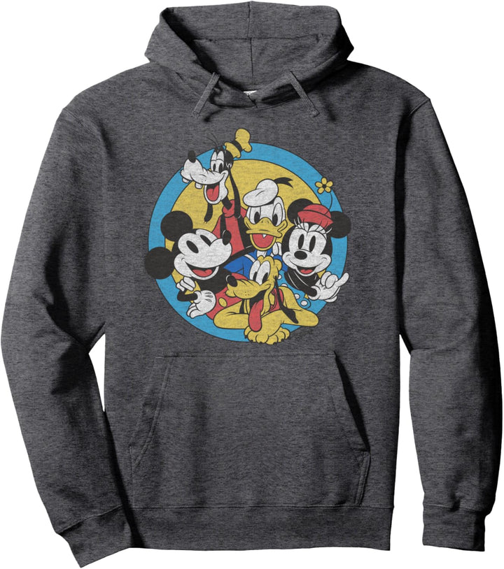 Disney Mickey And Friends Vintage Circle Group Shot Pullover Hoodie