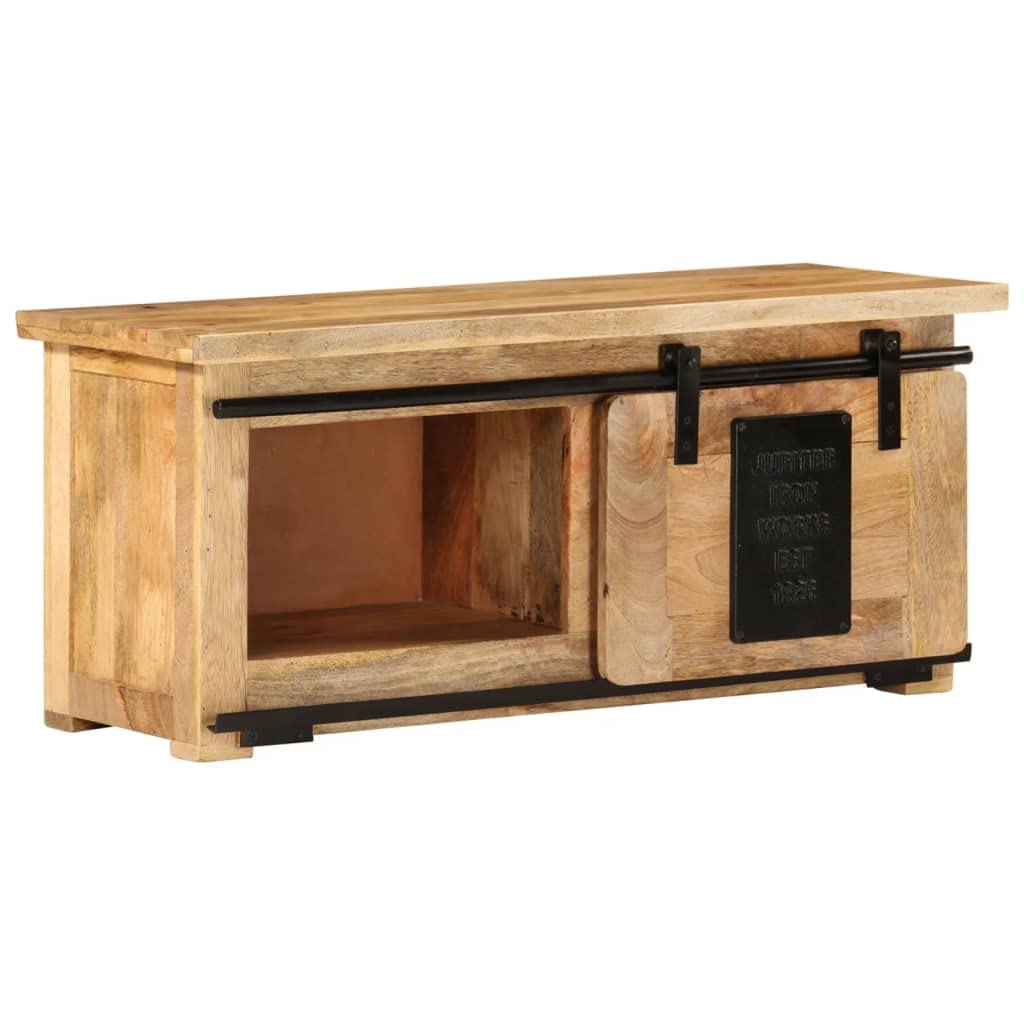 vidaXL Mangoholz Massiv TV Schrank mit Schiebetür Lowboard TV Möbel Board Sideboard Fernsehtisch Fer