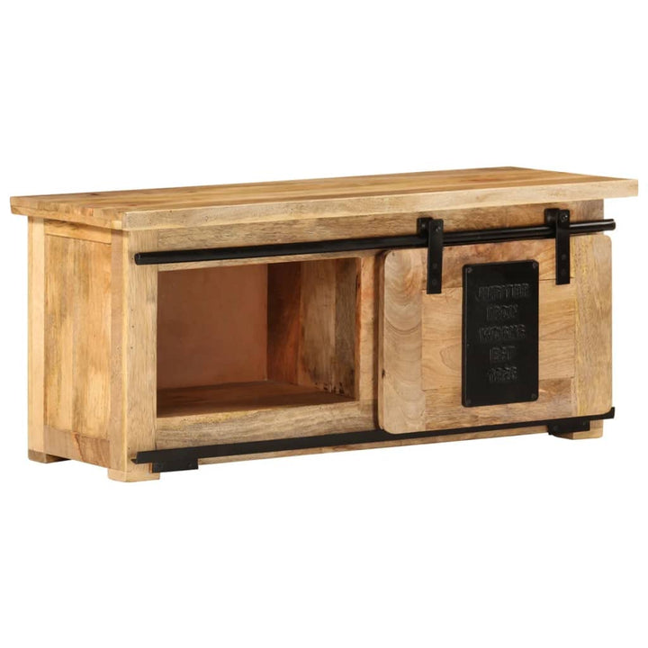 vidaXL Mangoholz Massiv TV Schrank mit Schiebetür Lowboard TV Möbel Board Sideboard Fernsehtisch Fer
