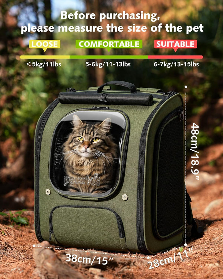 pecute Katzenrucksack Bubble Haustier Rucksack mit Netzfenster, Tragbare und Faltbare Katzentasche,