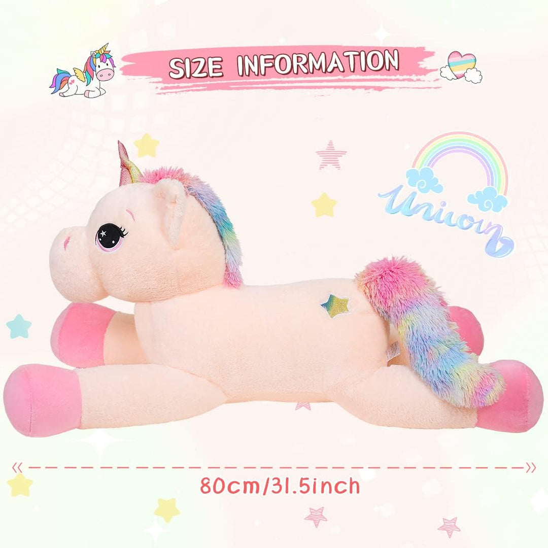 Yeqivo Riesen Einhorn Spielzeug Plüsch Grosses Regenbogen Lila Einhorn Kuscheltier Schöne Einhorn Ge