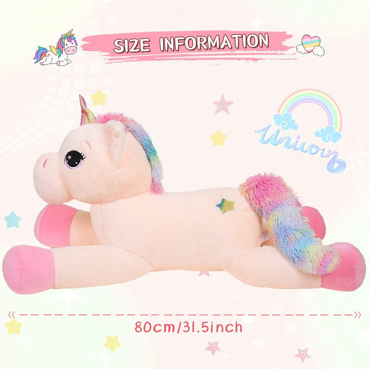 Yeqivo Riesen Einhorn Spielzeug Plüsch Grosses Regenbogen Lila Einhorn Kuscheltier Schöne Einhorn Ge