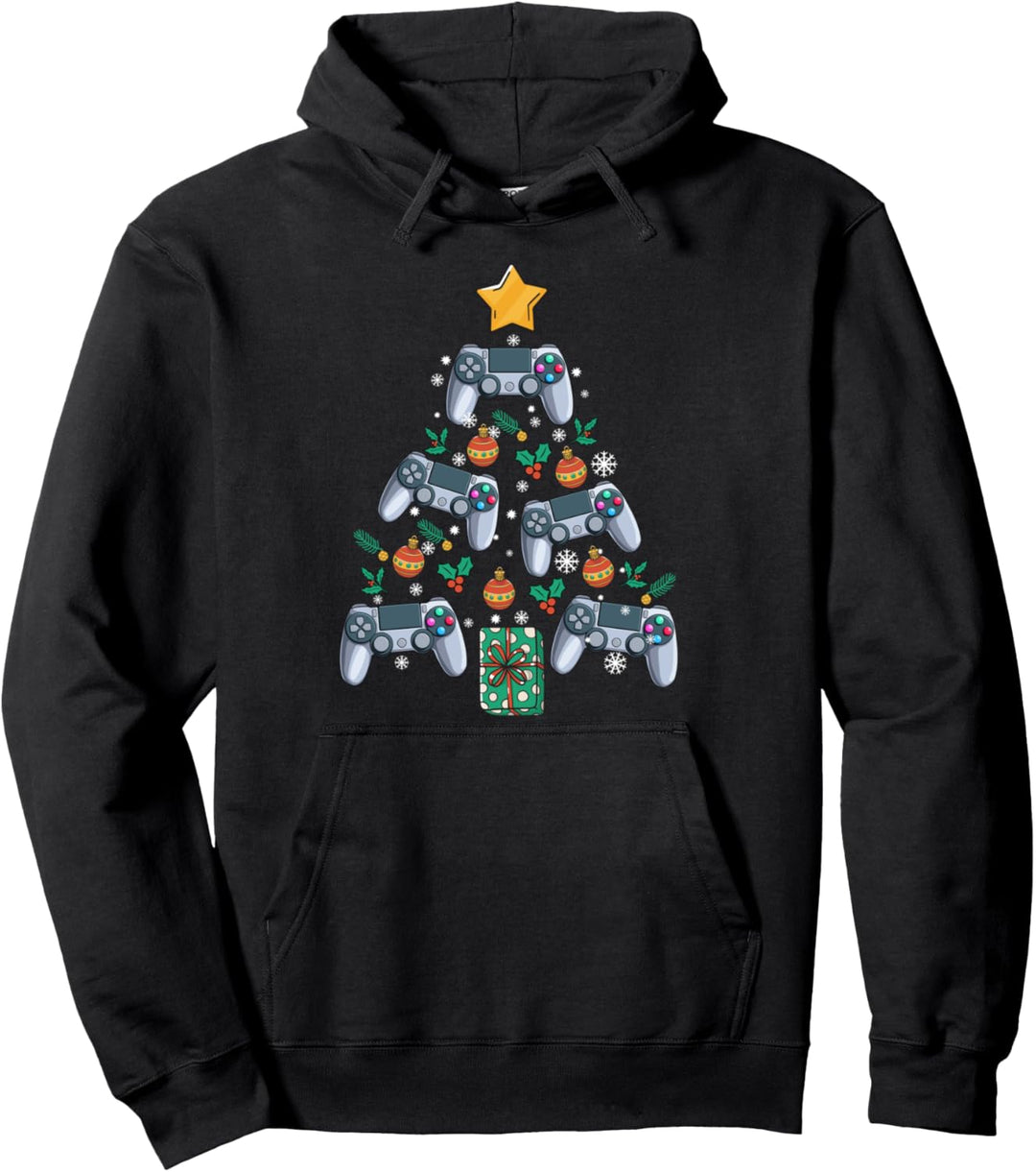 Video-Controller Weihnachtsbaum Lustiger Video-Gamer Weihnac Pullover Hoodie