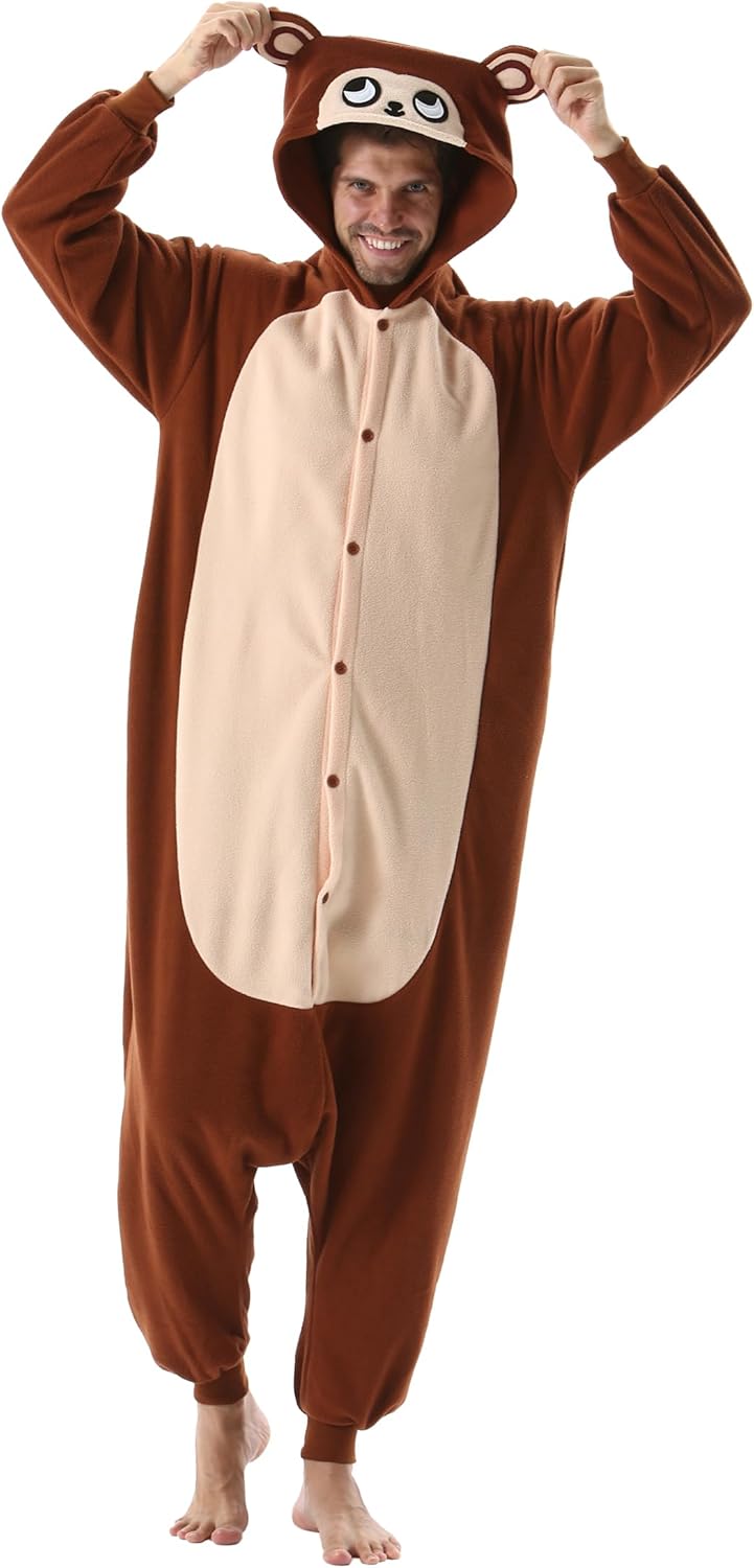 SimZoo Unisex Pyjamas Onesies Tiere Kostüm Cosplay Erwachsene Karneval Nachtwäsche Halloween Schlafa