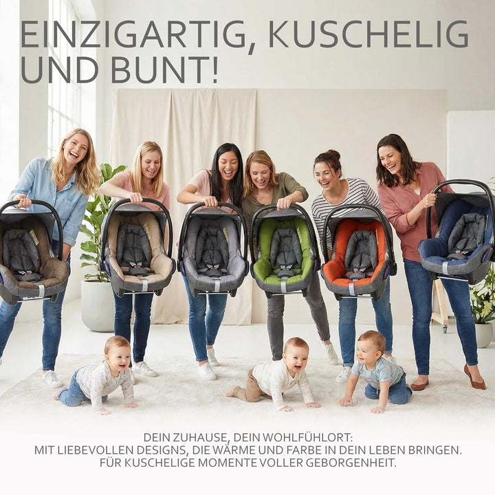 BAMBINIWELT Bezug Ersatzbezug kompatibel mit Maxi-Cosi CabrioFix für Babyschale 6-tlg Komplett-Set (
