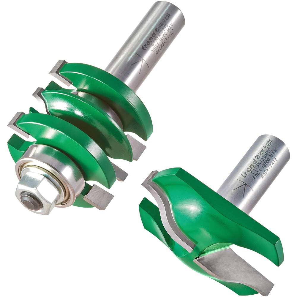 Trend CraftPro Paneeltürenfräsersatz Ogee, 12 mm Schaft, Hartmetallbestückt, CR/PDS1X12MMTC