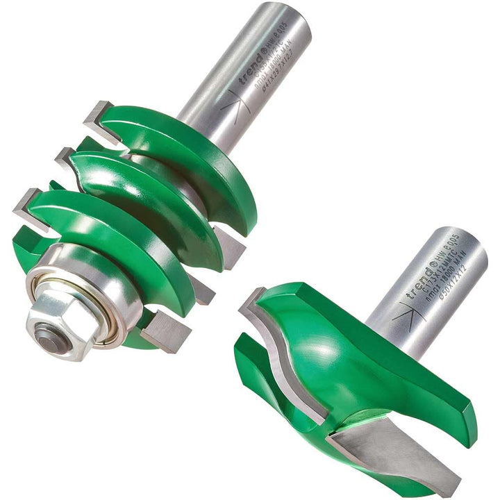 Trend CraftPro Paneeltürenfräsersatz Ogee, 12 mm Schaft, Hartmetallbestückt, CR/PDS1X12MMTC