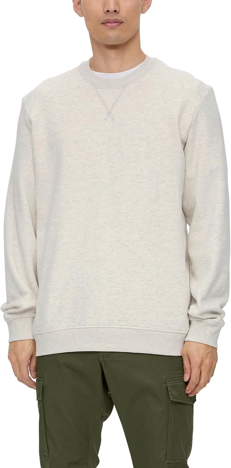 s.Oliver Herren Sweatshirt L Creme 0705, L Creme 0705