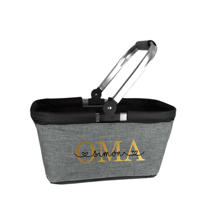 Einkaufskorb Oma personalisiert, Personalisiertes Geschenk Einkaufstasche mit Name, Tragekorb mit Al