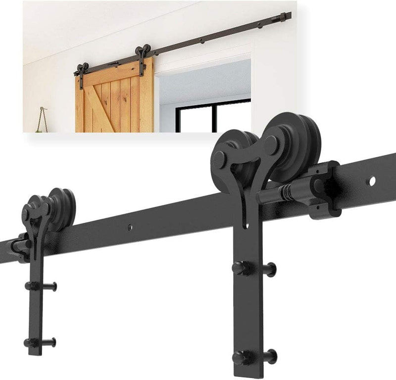 CCJH Schiebetüren Schiebetürsystem, 6FT (183cm) Laufschiene Schiebetuer Y Form Rolle Set fuer Schieb