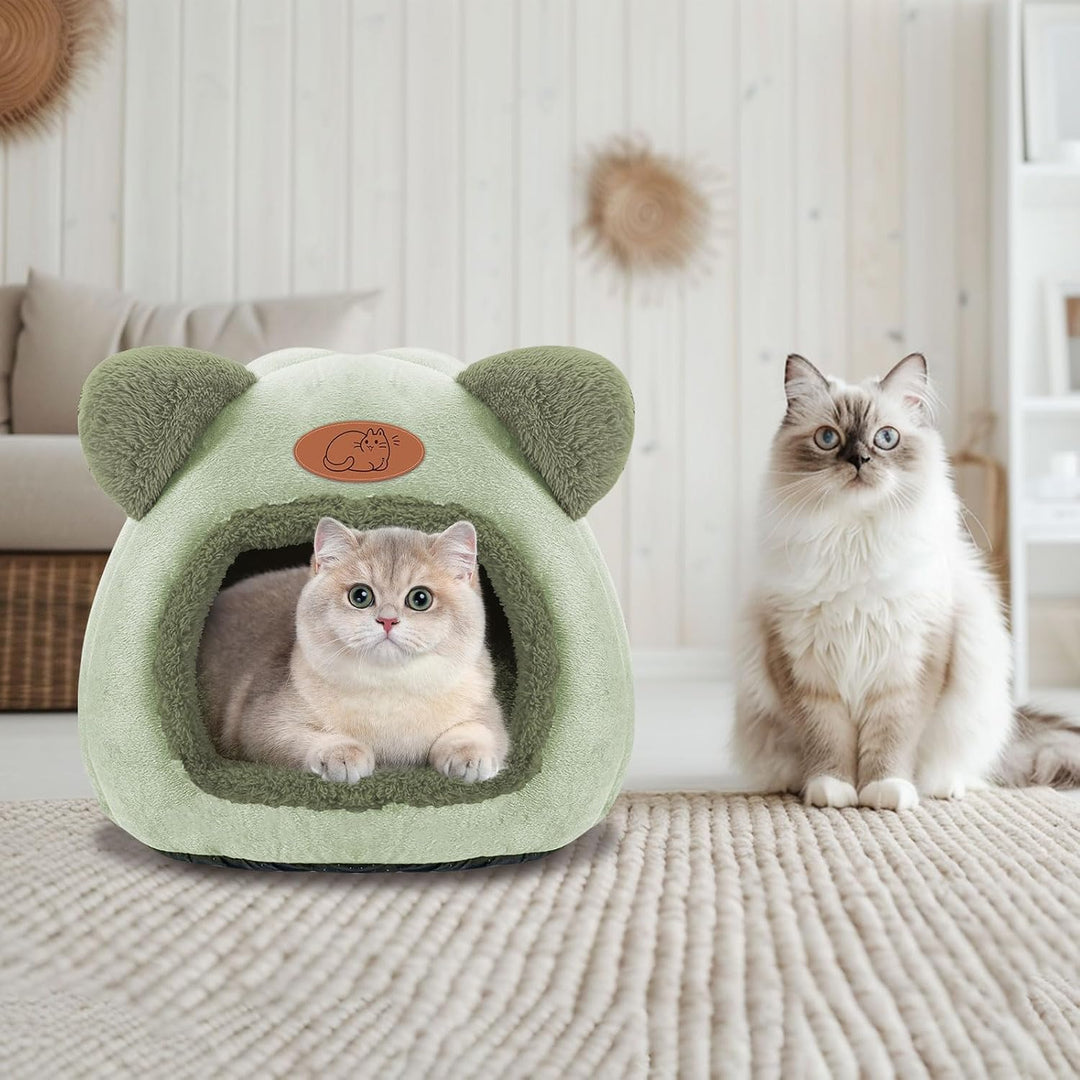 Waschbares Katzenhaus Indoor Katzen Katzenhöhle Mit Anti-Rutsch Boden undAbnehmbarem Matte,ür Katzen