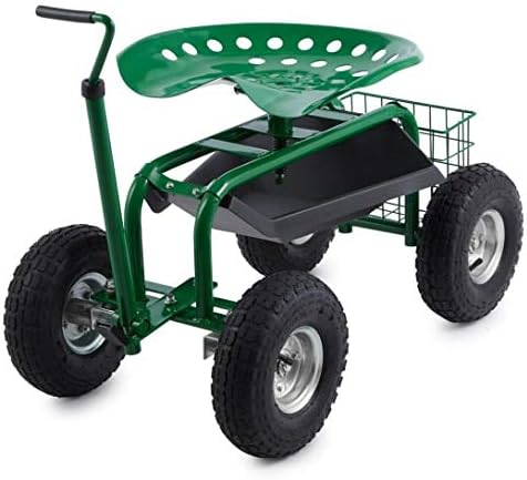 Waldbeck Park Ranger - Gartensitz, fahrbarer Gartenstuhl, Arbeitssitz, rückenschonend, robust, lenkb