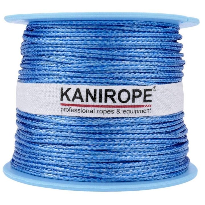 Kanirope® Dyneema Seil PRO 1mm 100m Blau 12-fach geflochten SK78 verstreckt beschichtet, 100m Blau