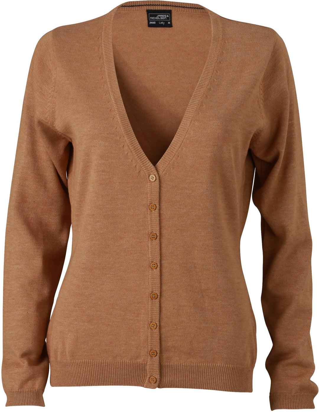 JN660 Damencardigan Strickjacke Damen Cardigan V-Neck S,Camel