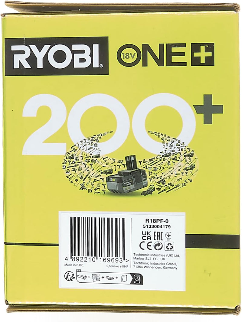 RYOBI 18 V ONE+ Akku-Bandfeile R18PF-0 (Bandlänge 457 mm, Schleifbreite 13 mm, manuelle Geschwindigk