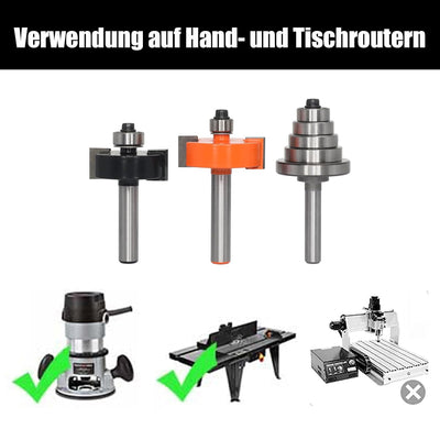 AKYLIN 2-tlg Falzfräser Set,Scheibennutfräser 8mm Schaft mit 5 einstellbaren Lagern,Holzfräser Nutfr
